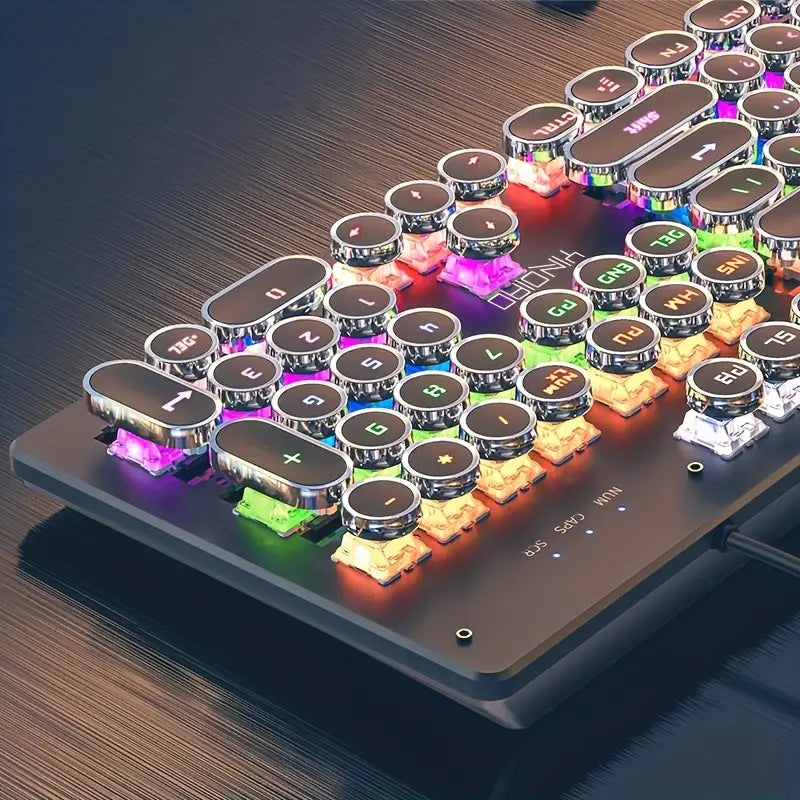 Caller Mechanical Keyboard - 104 Keys, Green Axis, Backlit, Wired USB, Black [Green Axis]